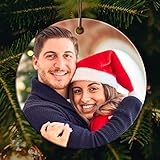 UPressPrint Christmas Ornaments Full-Color Photo Print Personalized Ornament Just Married Ceramic En