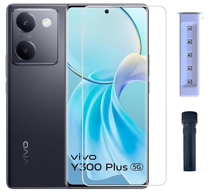 Image of UV Tempered Glass Curved Design for VIVO Y300 PLUS (5G) Advanced Border Less Full Edge to Edge Screen Protector and Easy Installation Kit