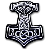 Verani Viking Thor Hammer Patch Embroidered Norse Mjolnir God Odin Celtic Valhalla Emblem Badge Logo Vest Jacket Hat Hoodie Backpack Patch Iron On