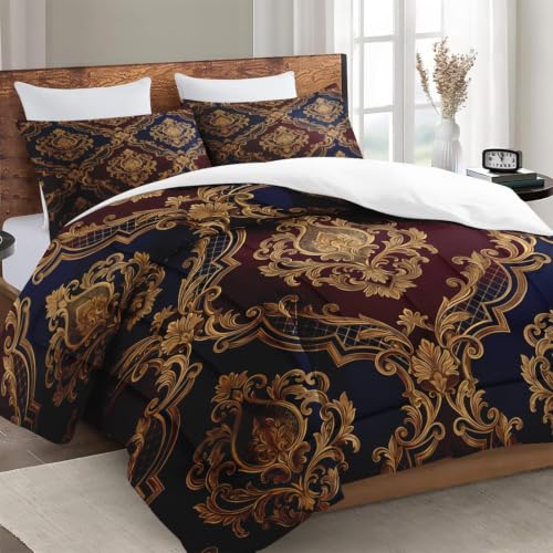 WeCozy King Comforter Set, 3 Pieces Vintage Gold Bedding Set by WeCozy - Used condition - Image 3