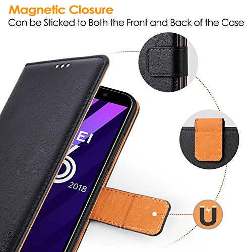 Peakally Cover per Huawei Y6 2018, Flip Caso in PU...