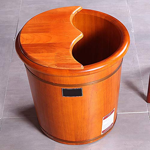 Bañera de pies de madera de roble con tapa miniatura 2