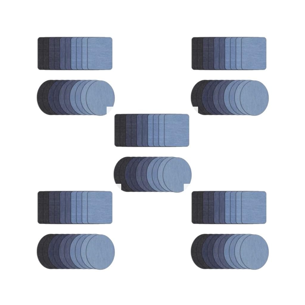 5 set di 20 toppe termoadesive in denim, per riparazione abbigliamento fai da te per jeans e giacche