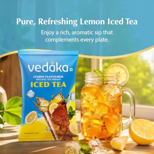 Image of Amazon Brand - Vedaka Lemon Flavoured Instant Tea Premix | Iced Tea | 400 g | Refreshing Lemon Taste | Quick-Mix Convenience | FSSAI Approved