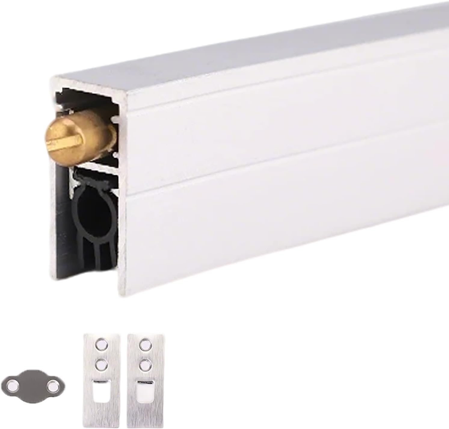 Taśma podłogowa do automatycznego zamiatania drzwi ze stopu aluminium | 12-72 cali do hoteli w sypialniach i biurach: Aluminiowa uszczelka opuszczanych drzwi(42in/107cm)