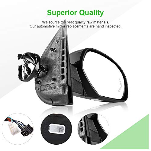 Scitoo Passenger Side Door Mirror Power Folding Power Heated Turn Signal Memory Chrome Rear View Mirrors For 2007 2008 2009 2010 2011 2012 2013 For Chevy Silverado For Gmc Sierra 1500/2500 Hd/3500 Hd #TOP1