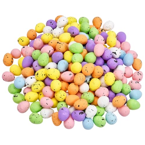 SOFPLATE 200 pièce D'Œufs de Pâques en Mousse Colorée Mini Œufs de Pâques Boules Décoratives en Mousse Mouchetée Pastel Décoration Saisonnière pour...