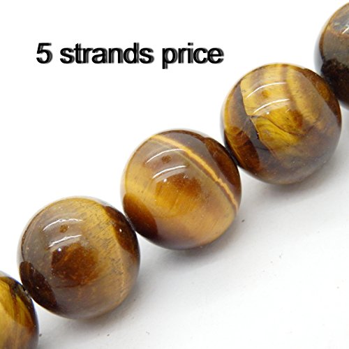 Gemstone Beads For Jewelry Making, Sold Per Bag 5 Strands Inside, Tiger Eyes Stone 8Mm #TOP1