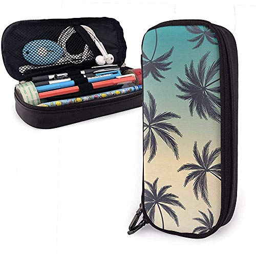 Preisvergleich Produktbild Kokospalmen auf bunten Leder Federmäppchen, Bleistift Tasche Stifthalter stationären Fall