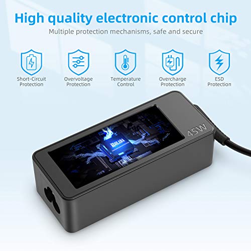 45W Usb Type C Adapter Laptop Charger For Hp Chromebook 14-Ca051Wm 14-Ca061Dx 14-Ca020Nr 14-Ca060Nr 14-Ca043Cl 14-Ca052Wm Chromebook X360 Power Supply Cord #TOP2