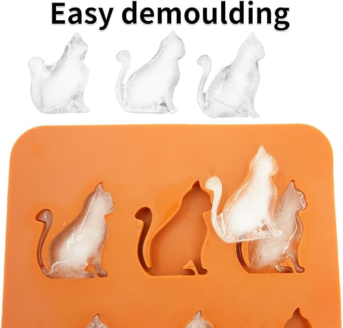 Molde para cubitos de hielo con forma de gato de silicona miniatura 3