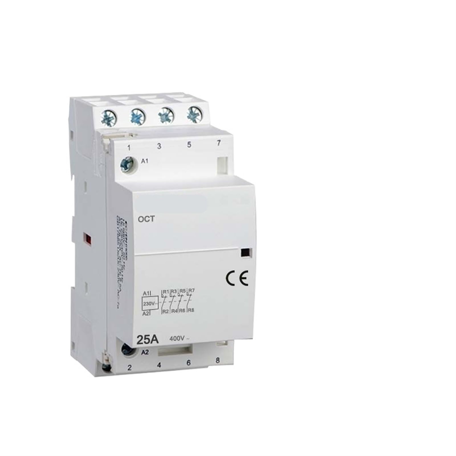 Contactor de CA OCT-25 de 4 polos 4NC para carril DIN 220V con capacidad de 25 amperios 2