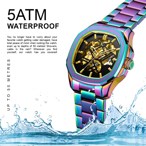 Kredo Men OTUS² Neo Chrome Automatic Skeleton Analogue Self-Winding Watch 43MM - KW097 - Image 2