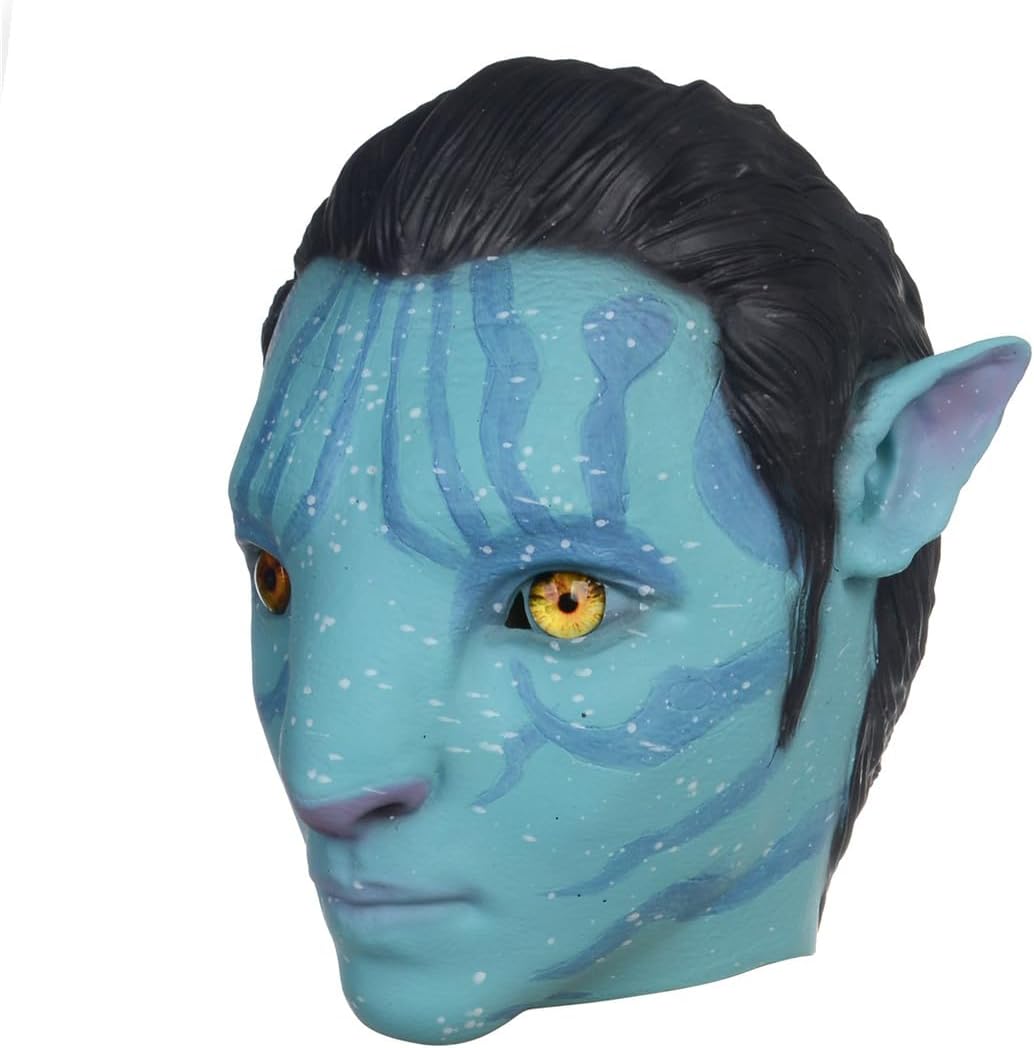 Halloween Blue Elf Mask Full Head Latex Scary Mask Costume Cosplay Movie Props For Men