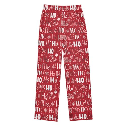 ZZXXB Santa Claus's Laugh Boys Long Pants Soft Trousers Elastic Waist Kids Lounge Bottoms with Pockets S-XL