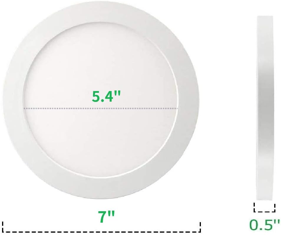 🔥 12PK 6inch LED Flush Mount Ceiling Light 12W 5000K Dimmable Round Panel Light LED Recessed Light for Closet Room,Stairs,Office,Basement