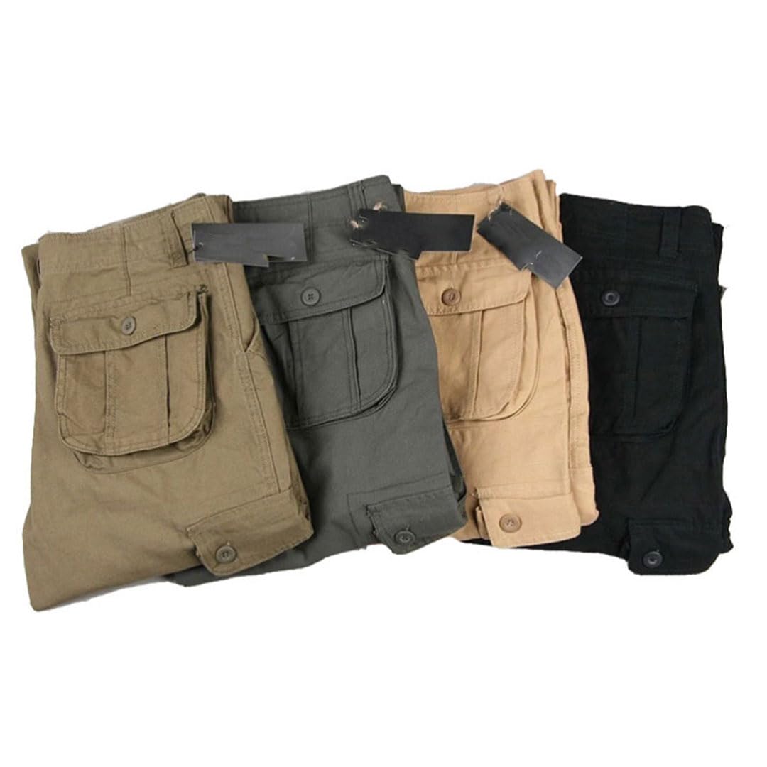 Vogrtcc Pantaloni Cargo da Uomo in Cotone Multi Tasche Casuali Pantaloni Tattici Militari Outwear Pantaloni Dritti Larghi