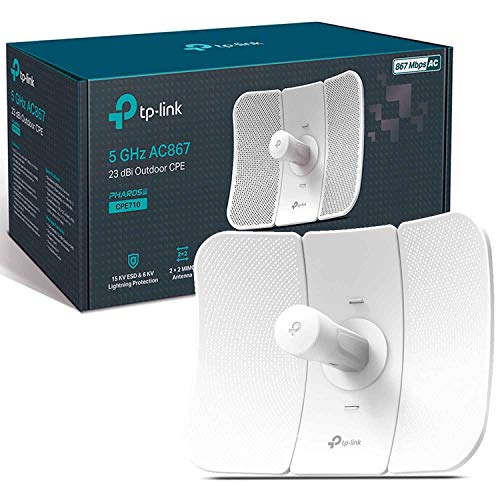Image of TP-Link CPE710 5GHz AC867 Long-Range Gigabit Outdoor CPE for PtP and PtMP Transmission - 23dBi, Passive Powered, Free Injector, Pharos Control