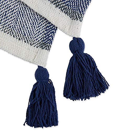 Dii New Traditional, 2-Tone Chevron Stripe Throw, 50X60, Navy #TOP4