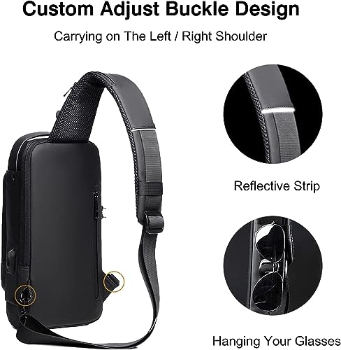 Image of PAPITA Sling Bag for Men Stylish Crossbody Backpack for Men & Women, Anti-Theft Chest Bag with Messenger Bags, Casual Shoulder Bag