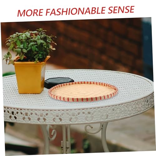 Alipis 3pcs Bamboo Tray Handmade Round Woven Storage Baskets Versatile Food Serving and Snack Storage Trays for Kitchen Dining and Home Decor - Image 7