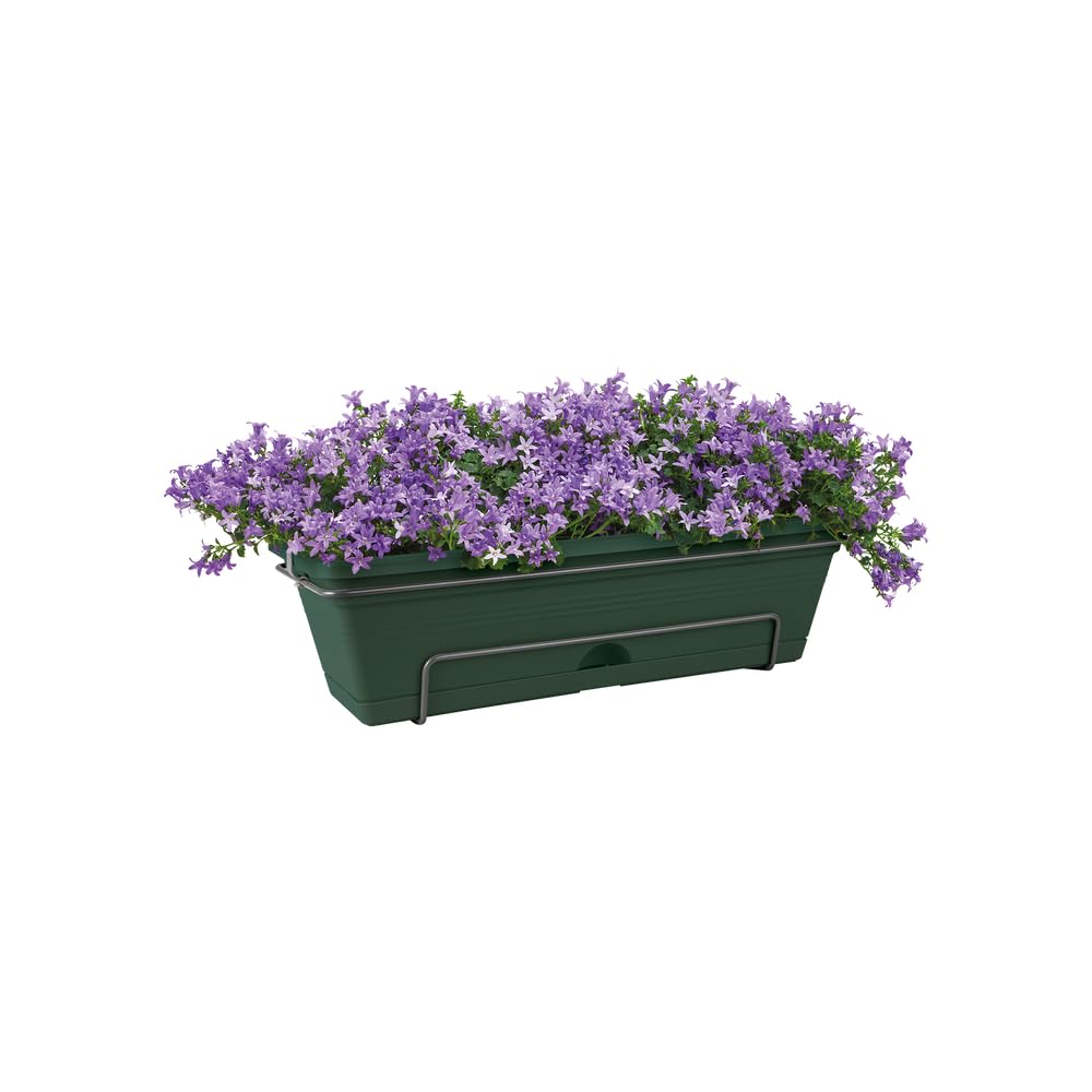 Elho Green Basics Trough Allin1 70 - Jardinera por Balcón Exterior - Ø 68.5 x H 16.5 cm - Leaf Green