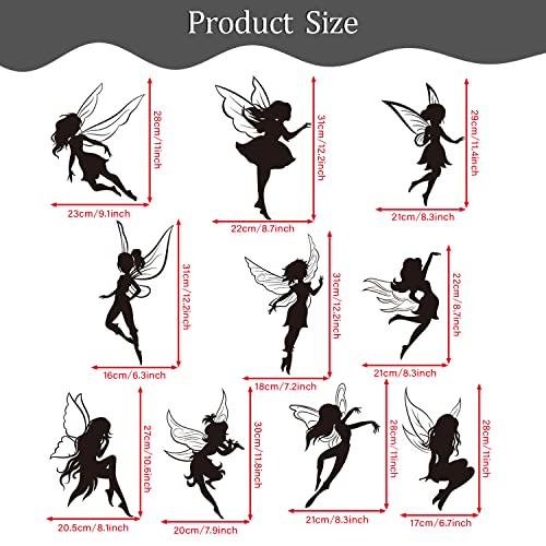Vinilo Decorativo Hadas Negro para Pared 3 Piezas 30x45 cm miniatura 3