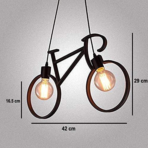 Image of Vintage Black Metallic Hanging Pendant Ceiling Lamp, for Bedroom, Living Room, Hotel, Cafe, Balcony Decor (Cycle Hanging LAMP)