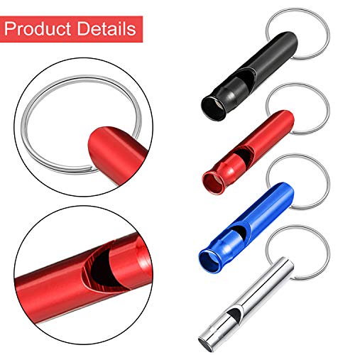49-Pieces-Emergency-Whistle-with-Keychain-Aluminum-Keychain-Whistle-Emergency-Survival-Whistle-Key-Chain-for-Outdoor-Camping-Hiking-Boating-Hunting-Fishing-7-Colors