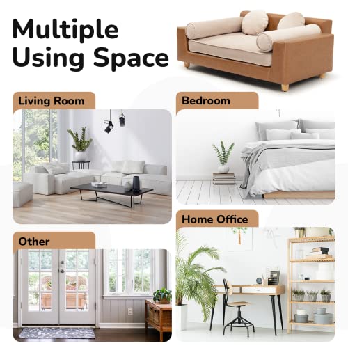 dCee Luxury Large Dog Sofa, Cat Sofas, Holds 160 Lbs, 42 in. Premium Leather Dog Bed Couch with Removable Washable Velvet Cushion for Comfort Sleep, Suitable for Different Pet Sizes