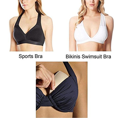 Fypxd 6 Pairs Bra Pad Insert For Sports Bra Or Bikini Tops 5X5 Inch（Beige #TOP6