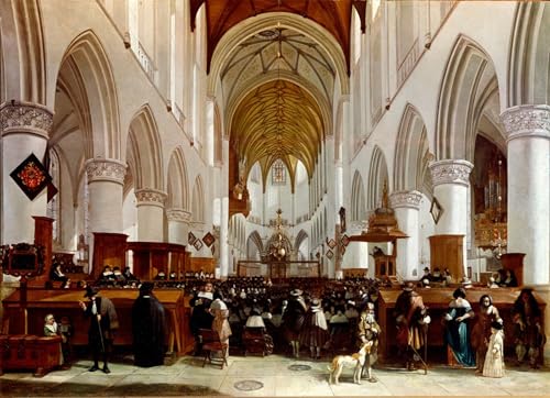 Lienzo de Berckheyde 60x90cm: Decore paredes vacías con arte de iglesia clásico