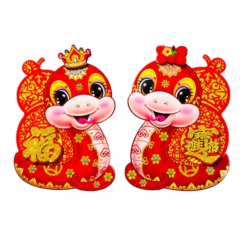 Mingzhe Etiqueta Engomada de la Puerta de Dibujos Animados de Serpiente de Año Nuevo Chino Decoración...