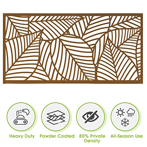 Elevens Metal Privacy Screen Outdoor Patio Screen Panels Freestanding Decorative Screen Set With Stand For Deck Patio Balcony Garden Outdoor&Indoor #TOP4