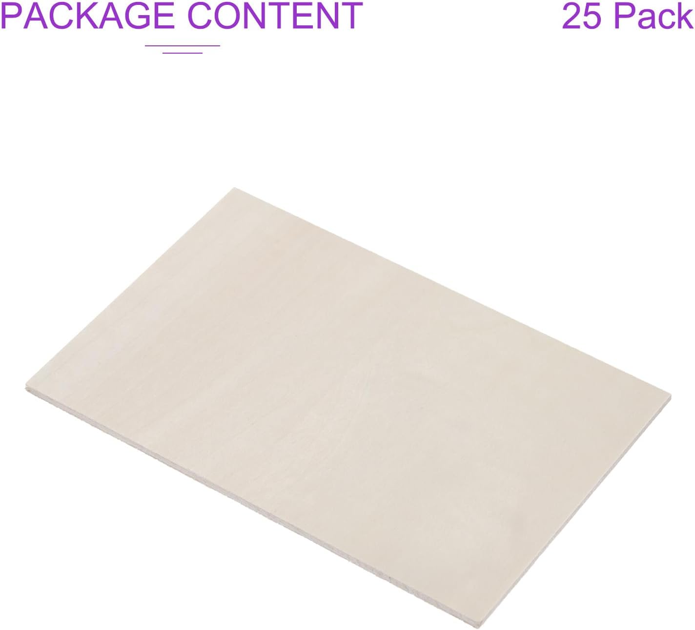DMiotech 25 Pack 7.1 x 5 x 1/4 Inches 6mm Thick Wood Sheets Basswood Sheets Unfinished Plywood Squares Plywood for DIY Craft Laser Wood Burning Drawing