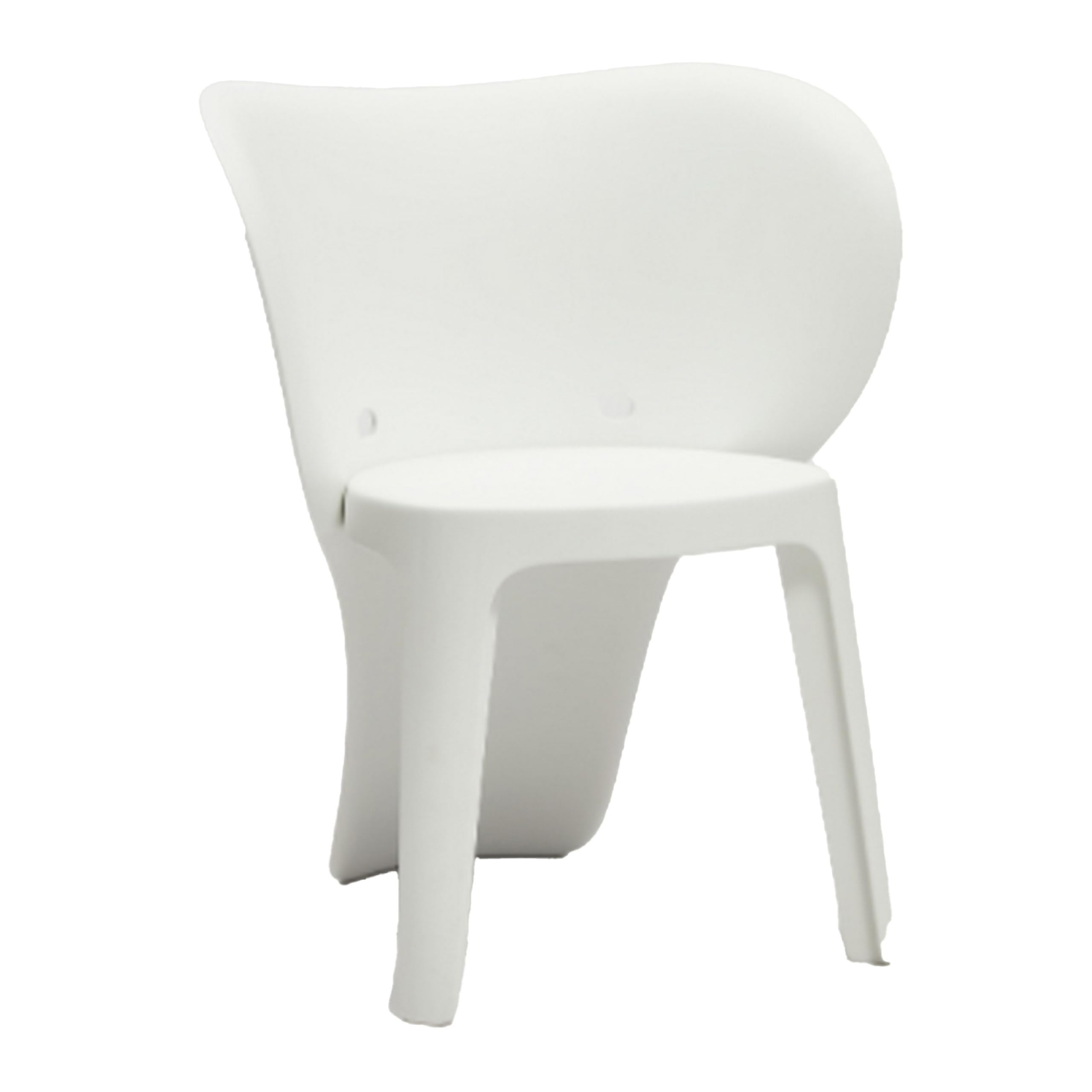 Benjara Fyna 16 Inch Kids Chair with Curved Back, Elephant Trunk Design, White