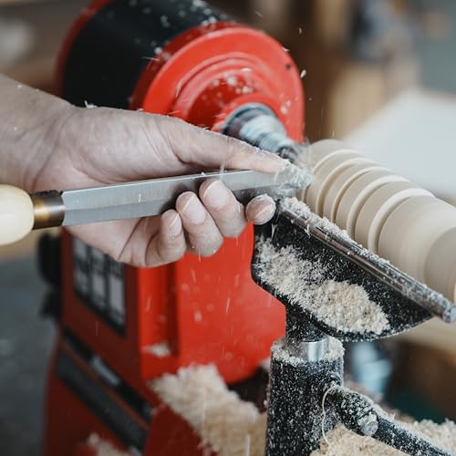 BMWOOD 6pcs HSS Wood Lathe Chisel Set, Turning Tools, Woodworking Lathe Tools with Wooden Box, Bowl Gouge, Parting Tool, Round Nose Scraper, Oval Skew Chisel, Roughing Gouge and Spindle Gouge. - Image 7