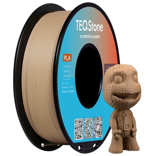 TEQStone Holz PLA Filament 1 75mm 1KG 15% Echte Holzfaser-Einlage Maßhaltigkeit +/-0 02mm 3D Drucker Filament Walnuss Farbeton