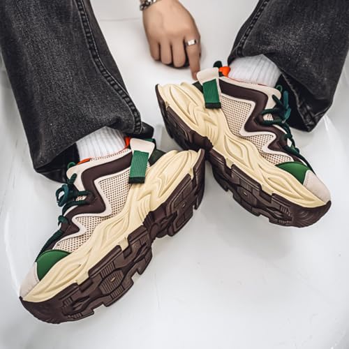 Men's Fashion Breathable Mesh Platform Chunky Lace Up Sneakers Casual Running Tennis Workout Sport Work Trendy Athletic Walking Driving Shoes3