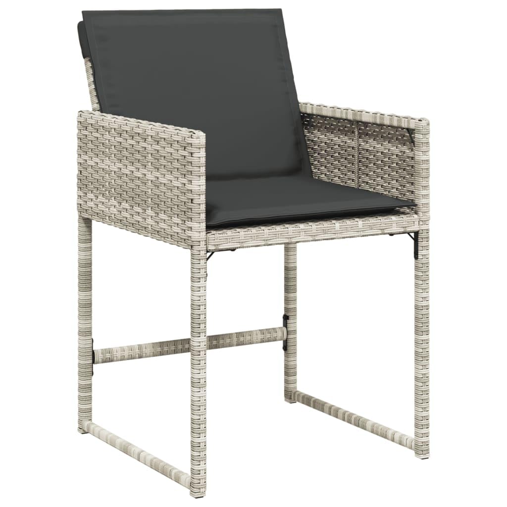 IKAYAA Set Tavolo Sedie da Giardino 5 Pezzi Set di Mobili Giardino 5 Pezzi Set da Pranzo da Giardino Arredo Giardino Poli Rattan Arredamento-Grigio Chiaro-5 pz/Vetro