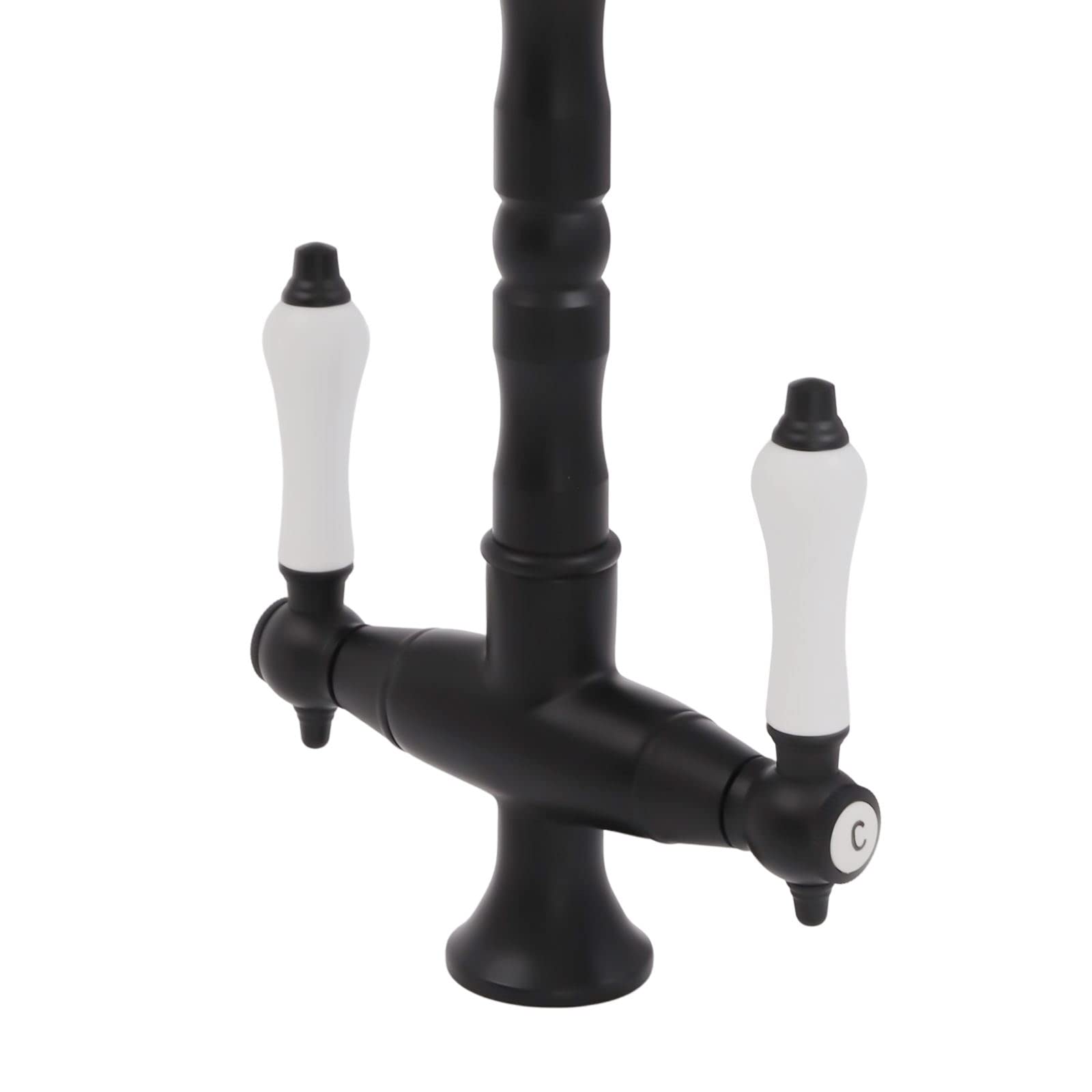Retro Bateria łazienkowa, bateria kuchenna czarna podwójna dźwignia bateria umywalkowa obracana o 360° bateria zlewozmywakowa antyczna bateria mieszająca zlewozmywak kuchenny bateria wysoka wylewka
