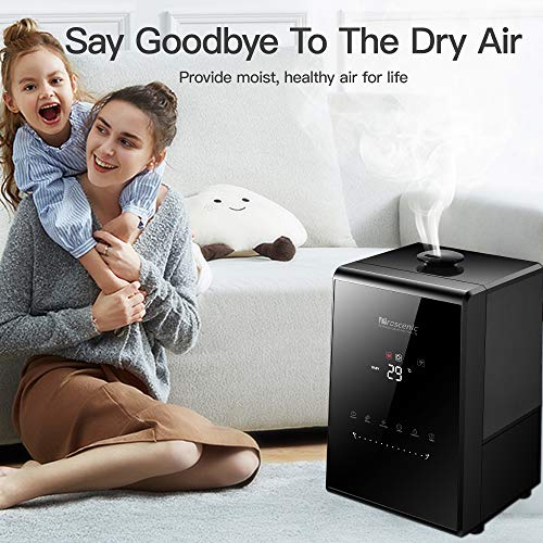 proscenic 808C Humidificador 5.3L ultrasónico e Inteligente Compatible con Aplicación,Alexa y Google Assistant, Niveles adjustables, Modo de bebé, Auto-Apagado y Panel táctil, luz noctura