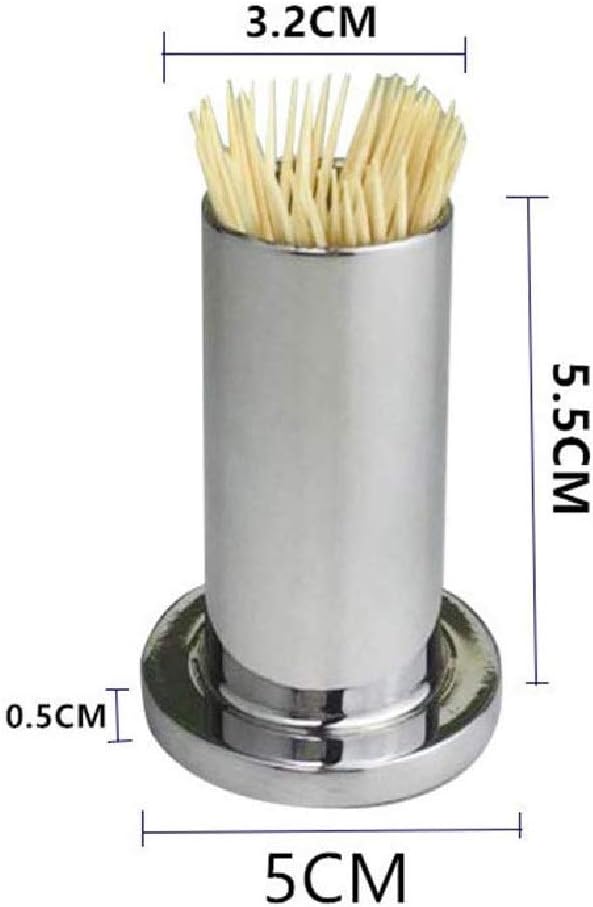 Toothpick Holder-Toothpick Holder Stainless Steel Box Dispenser Organizer Household Utensil Container Jar for Home Restaurant