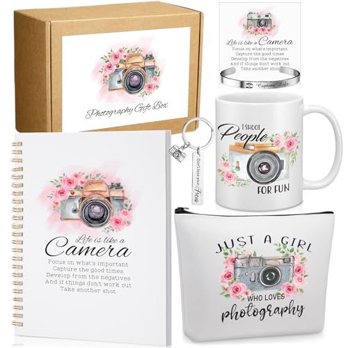 Dansydaisy 8 Pcs Photography Gifts for Women Include Photographer Notebook