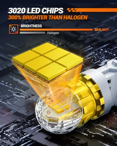 SEALIGHT 3156 3157 LED Bulb White Reverse Lights, 3056 3057 4057 4157 LED Bulb Super Bright 360° LED Bulbs 3020SMD with HD Projector 3000 Lumens for Tail Parking Brake DRL Lights, Pack of 2 - Image 4