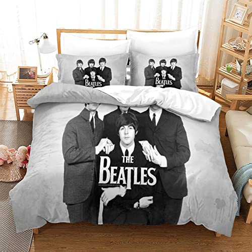The Beatles Ensemble De Literie De 3D , Ensemble De Housse De Couette en Microfibre Confortable Et Doux De 3,Fermeture… - Les Beatles, Paul McCartney, John Lennon, RIngo Starr, George Harrison The Beatles Ensemble De Literie De 3D , Ensemble De Housse De Couette en Microfibre Confortable Et Doux De 3,Fermeture…