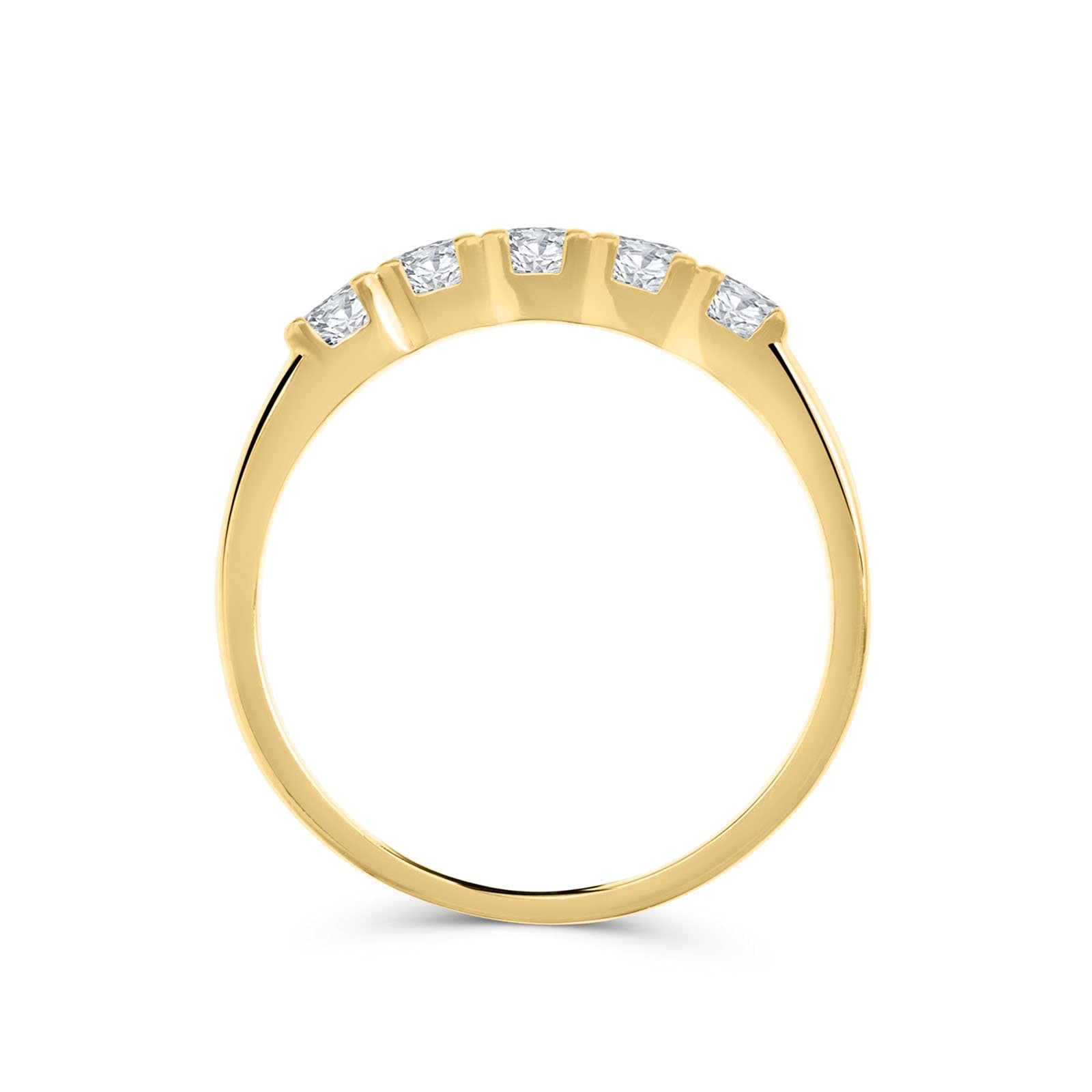 Nieten-Ring für Damen, 925er Silber, 18 Karat vergoldet, mit Zirkonia