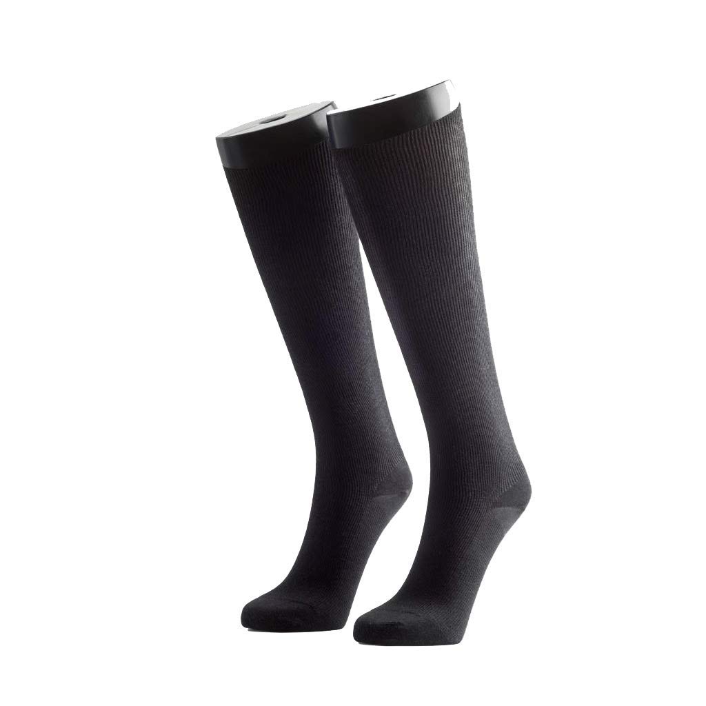 Spresso Unisex Egyptian Cotton Black Below Knee Grade 2 Compression Socks (20-30 mm/hg) (Size_XXL)