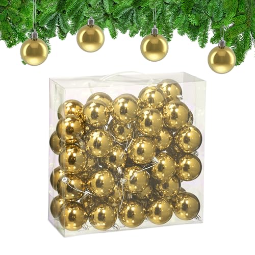 Relaxdays Weihnachtskugeln im 50er Set, Kunststoff, D: 6 cm, Festliche...