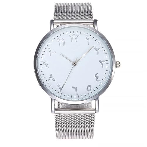 OSOLVE Bracciale in pelle Orologi da donna Fashion Design Numeri arabi Guarda Orologi da donna Orologi da polso al quarzo con cinturino in maglia d'argento Prezzo economico